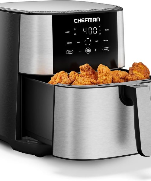 Chefman Air Fryer 8 Qt | TurboFry® 4-in-1 with 450°F Hi-Fry Option for Crispier Results
